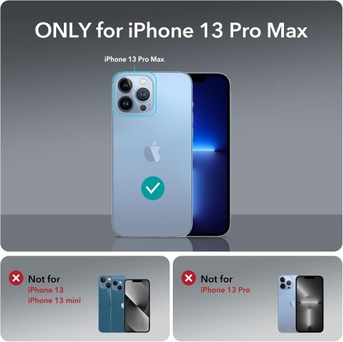 ESR for iPhone 13 Pro Max Case, Compatible with MagSafe, Built-in Camera Ring Stand, Military-Grade Protection, Magnetic Phone Case for iPhone 13 Pro Max, Classic Kickstand Case (HaloLock), Clear