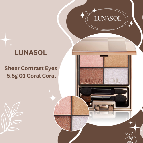 LUNASOL Sheer Contrast Eyes 5.5g 01 Coral Coral