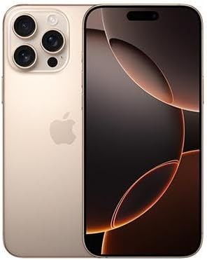 Apple iPhone 16 Pro Max, US Version, 512GB, Desert Titanium - Unlocked (Renewed)