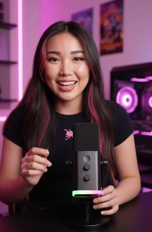 Dynamic Podcast Microphone for PC & Gaming – RGB Streaming Mic with Mute Button, Headphone Jack & Desktop Stand | AmpliGame AM8  Description  Level up your audio with the AmpliGame AM8 Dynamic Microphone, designed for podcasters, gamers, streamers, and vo
