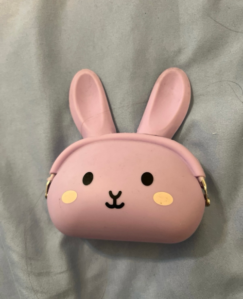 Target Bullseye Playground Purple Easter Bunny Silicone Coin Purse