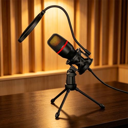 USB Microphone For Gaming And Podcast, RGB Light Small And Easy Setup