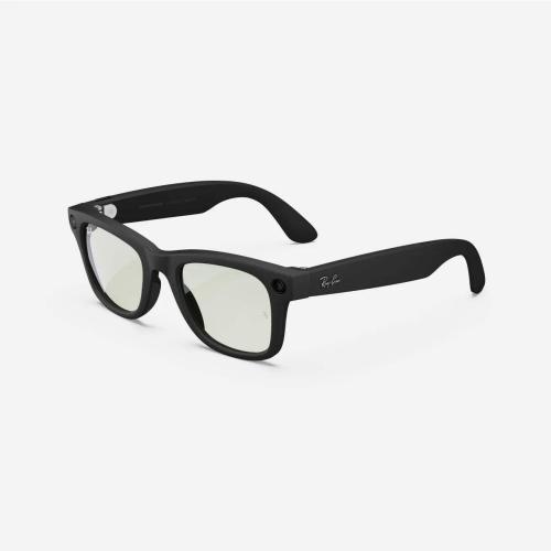 Ray-Ban Meta Wayfarer (Refurbished.), Matte Black / Clear to G-15 Green Transiti