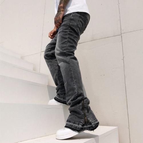 Mens Slightly Flared Relaxed-fit Stretchy Straight-leg Jeans