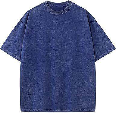 220g American Water-washed Vintage-style T-shirt With Digital Direct-to-garment Short Sleeves