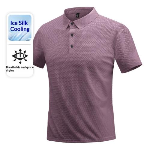 Summer New Solid-color High-end Short-sleeve Breathable Ice-silk T-shirt