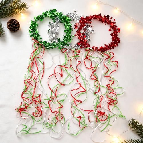 Five-pointed Star Glitter Ribbon Wreath Hair Accessory