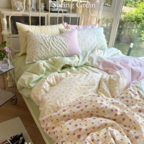 Cotton 4-piece Floral Spring Gentle And Cute Bedding Set