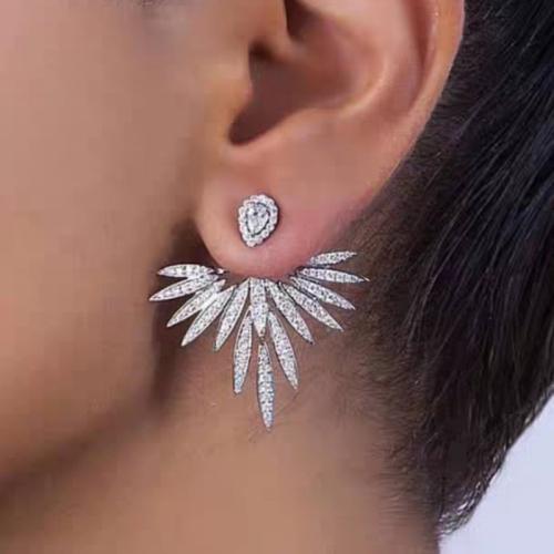 Diamond-encrusted Angel Wing Earrings